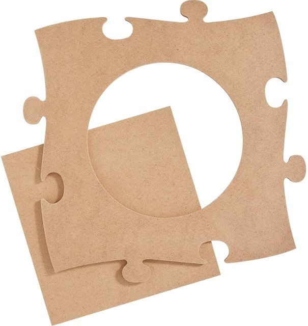 VBS Puzzlerahmen Rund aus MDF-Holz in Braun, Durchmesser: 25 cm - Bild 1