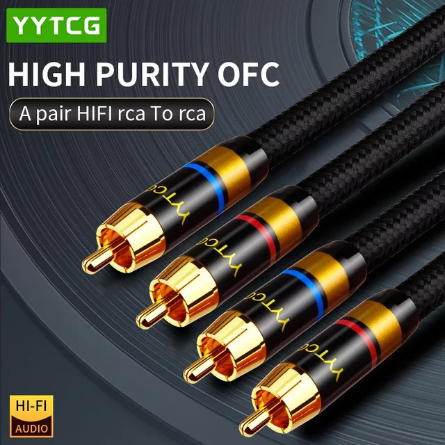 YYTCG Premium HiFi-Audiokabel 2RCA zu 2RCA in Rot und Schwarz für Verstärker, DAC und TV - Bild 1