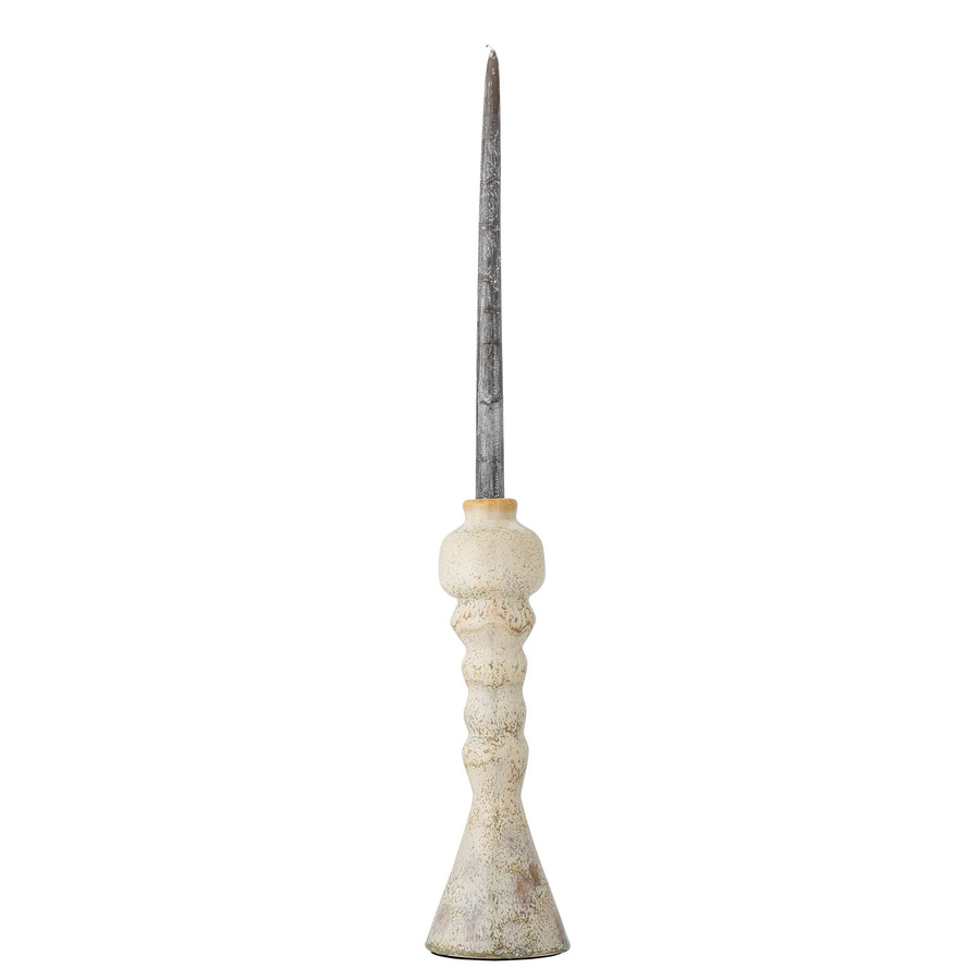 Bloomingville Kerzenhalter Bancroft aus Terrakotta in Weiß gesprenkelt, Höhe: 33 cm - Bild 1