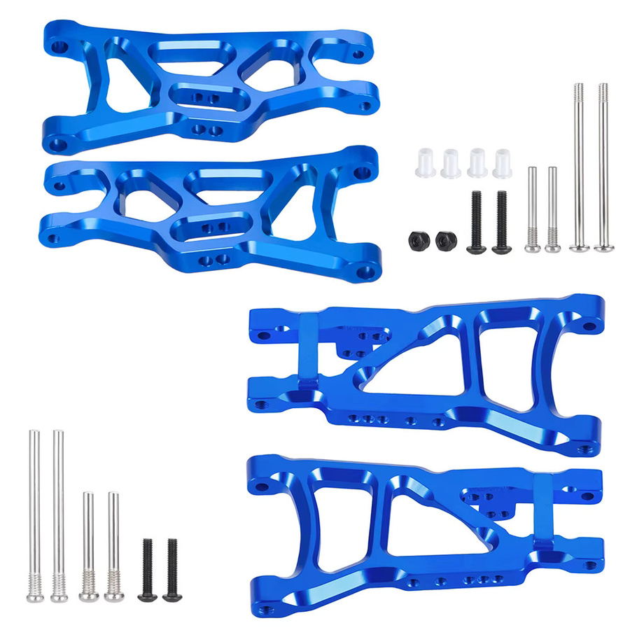 TRINOOD Aufhängungsarme, Aluminiumlegierung, Blau, für 1/10 Slash Rustler 4X4 2WD Short RC Course - Bild 2