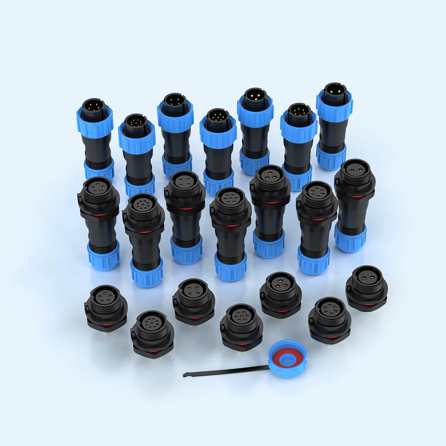 E-WeiChat SP17 Industrieller IP68 Wasserdichter Luftfahrtstecker Einbau-Steckverbinder Männlich-Weiblich für elektrisches Kabel - Bild 3