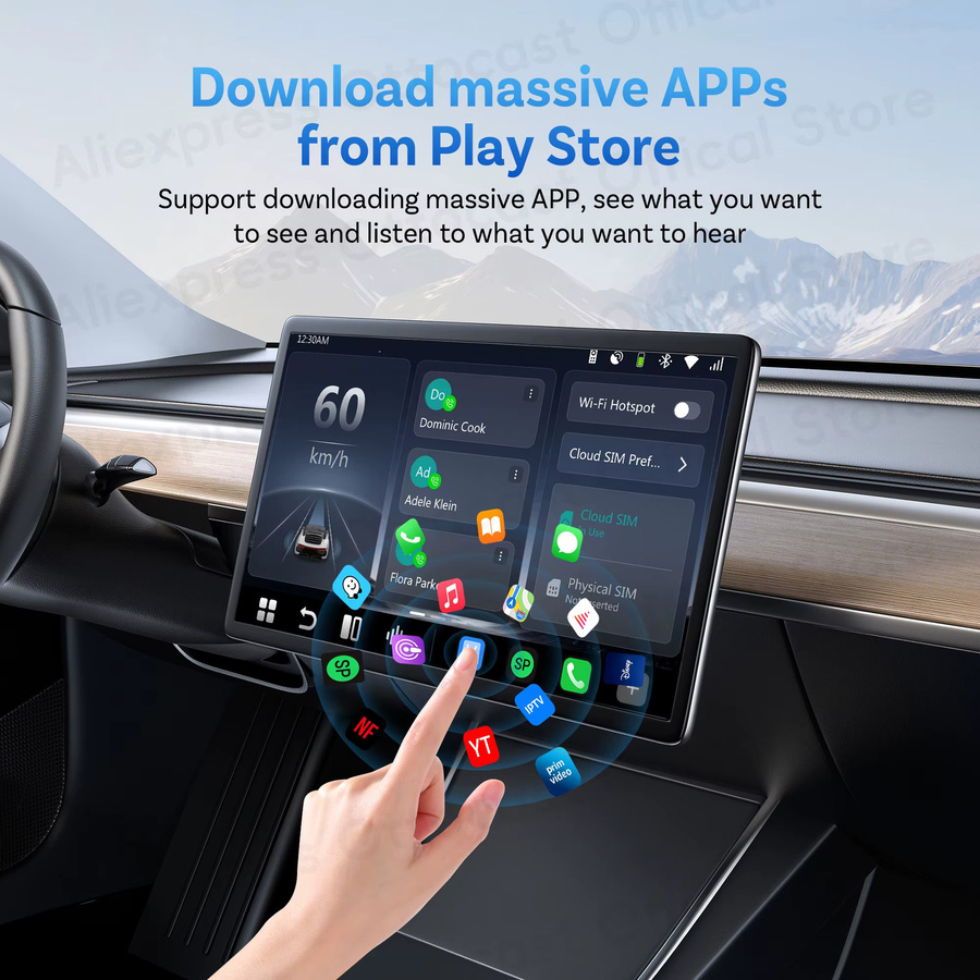 OTTOCAST P3 PRO AI Box Smart SM6225 Android Box für kabelloses CarPlay und Android Auto mit Sprachsteuerung, Schwarz - Bild 5