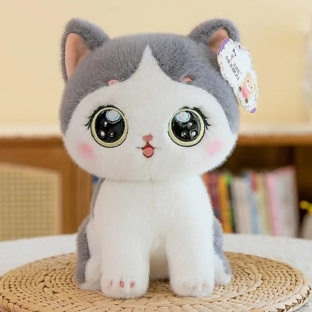 Yiran toy Katzen-Plüschtier, Grau, 35cm, ab 18 Jahre - Bild 1