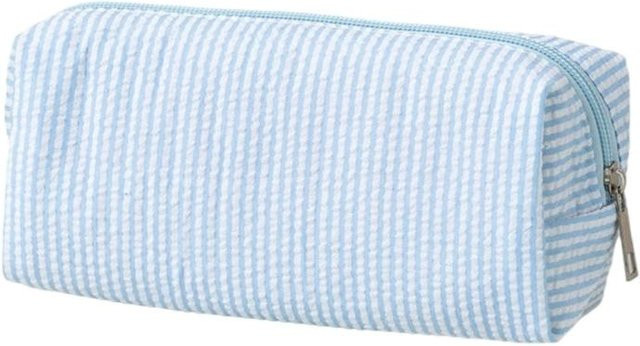 Multifunktionale gestreifte Federtasche aus wasserabweisendem Polyester in Blau/Mehrfarbig mit No Game No Life Design - Bild 1