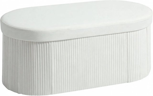 HOMCOM Polsterhocker mit Stauraum aus Polyester in Weiß, B/T/H: 76 x 38 x 35 cm - Bild 1