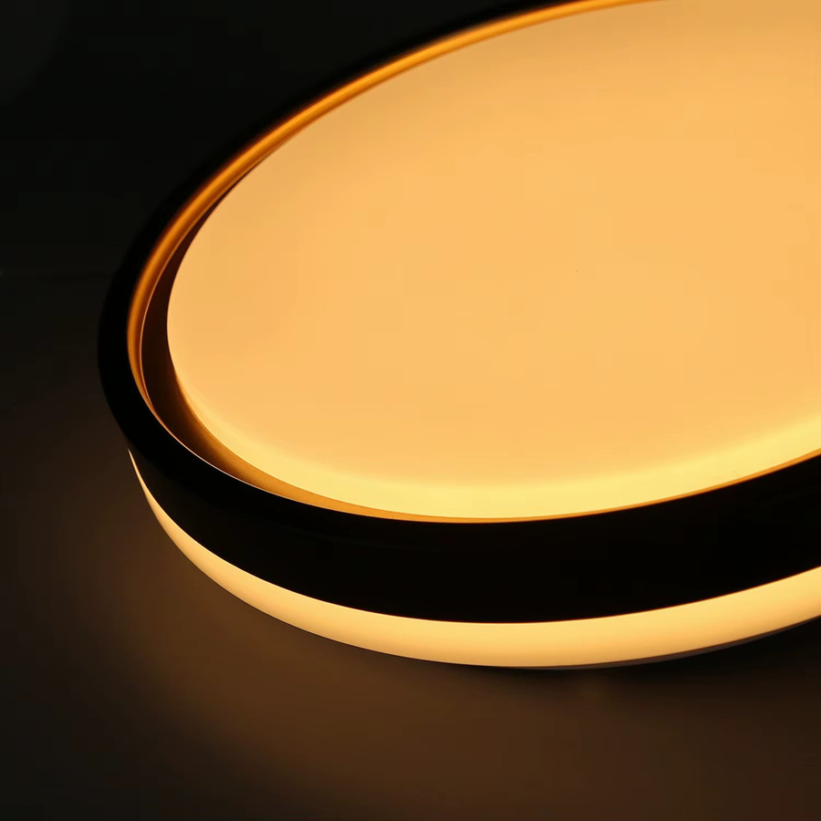 GBLY LED-Deckenleuchte rund in Schwarz und Gold mit Sternenhimmel-Effekt, dimmbar mit Fernbedienung, Durchmesser: 30 cm - Bild 3