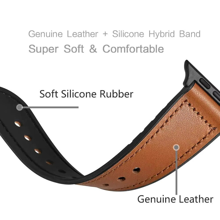Uhrenarmband Leder, Silikon, Unisex - Bild 3