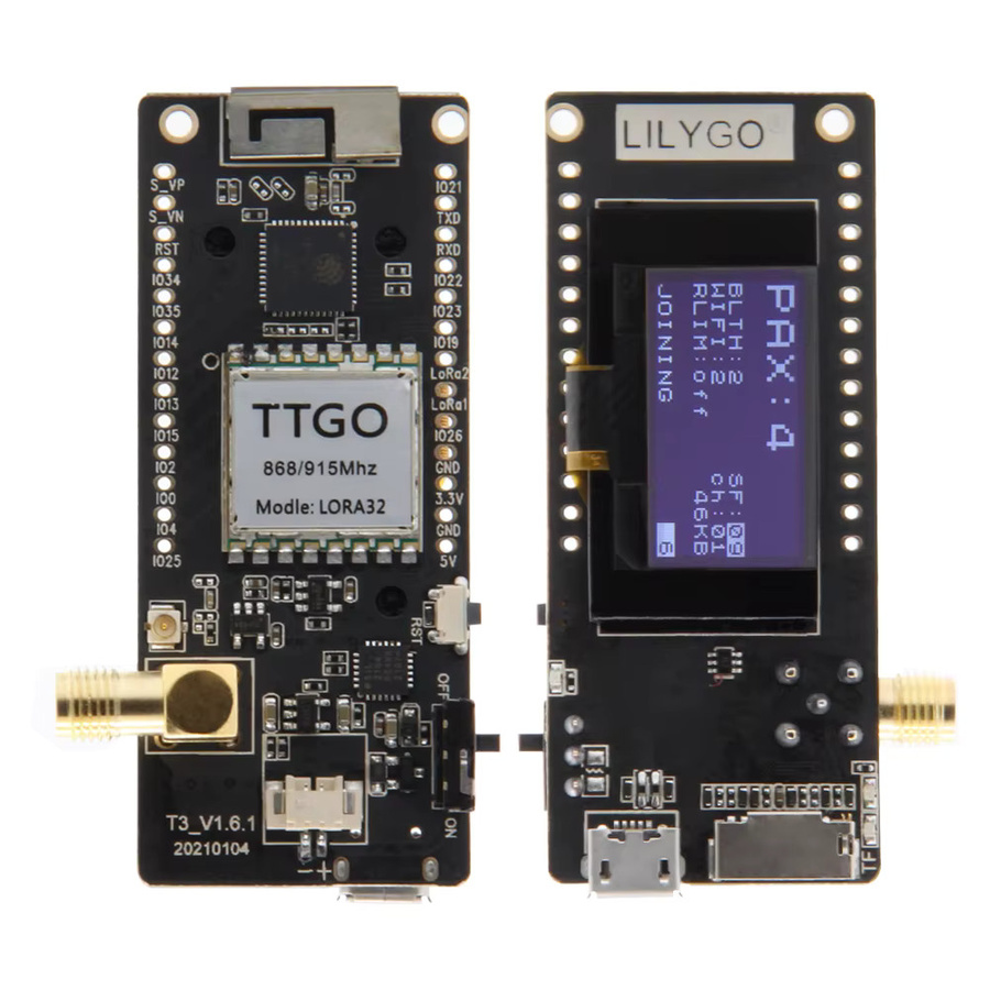 LILYGO TTGO LoRa32 V2.1 1.6.1 ESP32 LoRa Entwicklungsboard mit 0,96 Zoll OLED, TF-Karte, BLE und WiFi in Schwarz - Bild 2