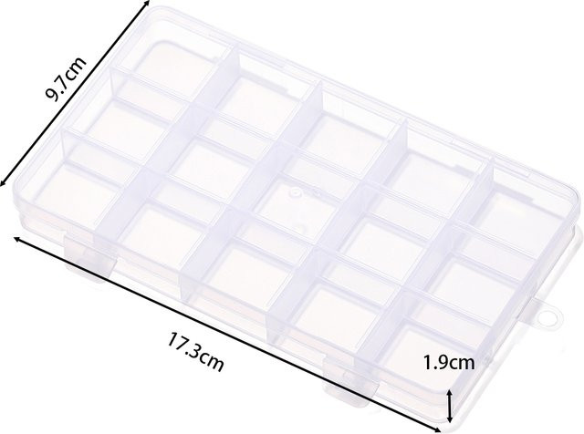YouYoungDifferent Transparente Kunststoff Aufbewahrungsboxen mit Gitterunterteilung für Perlen, Schmuck und DIY-Handwerk - Bild 1