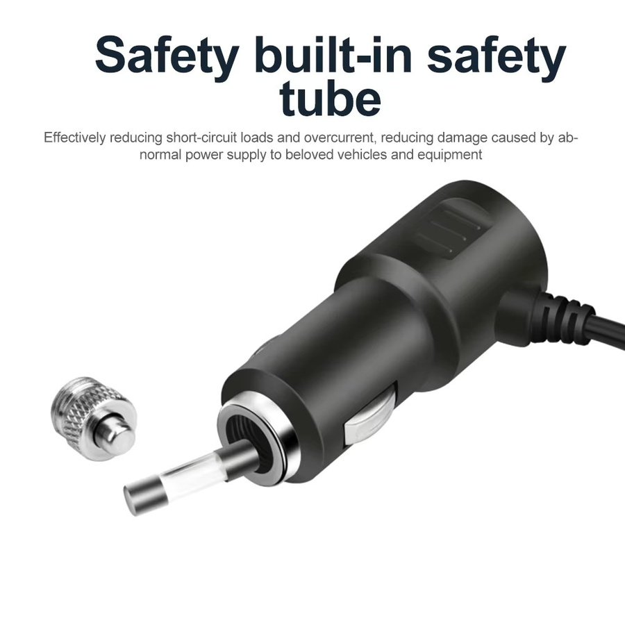 kebidumei 7-in-1 USB Typ C Auto Zigarettenanzünder Splitter 120 W Schnellladegerät in Schwarz für Dashcam und GPS - Bild 3
