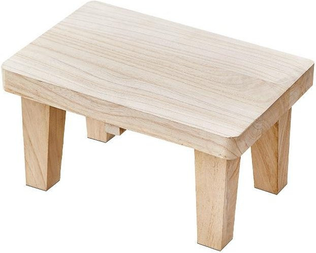 In Vogue Massivholz Hocker in Weiß als minimalistische Bank für Wohnzimmer und Flur - Bild 1
