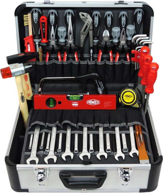 Famex 420-88 Professional Alu Werkzeugkoffer mit Werkzeug und Einsätzen in Multicolor - Bild 1
