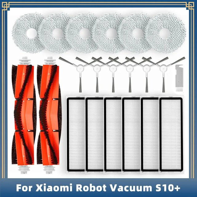 Ersatzteil-Set für Dreame S10 Pro, L10s Ultra und Xiaomi Mijia Omni B101CN / X10 Plus in Weiß mit Hauptbürste, Hepa-Filter, Mopp-Tuch und Staubbeuteln - Bild 1