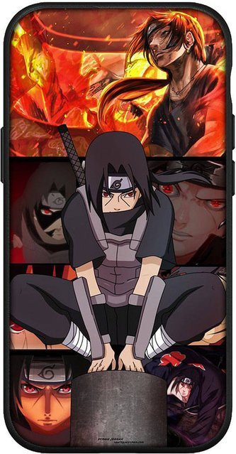 Handyhülle Bandai Akatsuki Naruto Itachi Uchiha Sasuke Design für iPhone Samsung Galaxy S24 S23 Xiaomi Redmi und weitere Modelle, Schwarz/Mehrfarbig - Bild 1