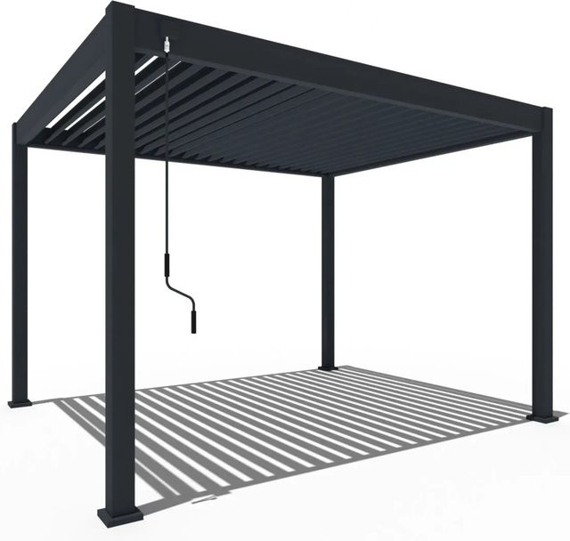 Weide Classic Pavillon Pergola aus Aluminium und Stahl in Anthrazit, B: 360 cm, T: 300 cm, H: 250 cm - Bild 1