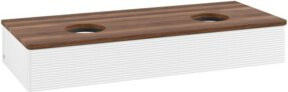V&B Waschtischunterschrank Antao mit Frontstruktur und Beleuchtung, Farbe: Weiß, B/T/H: 120 x 50 x 19 cm - Bild 1
