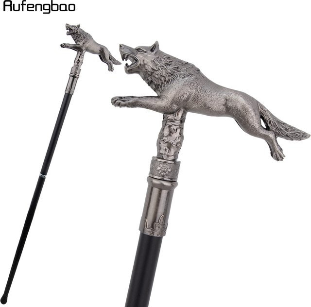 Rufengbao Silberner Wolf-Lauflernstock, Theater-Requisite, 91 cm - Bild 1