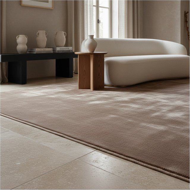 Waschbarer Kurzflorteppich LECH von Kadima Design, einfarbig, Beige, B: 240 cm, T: 340 cm - Bild 1