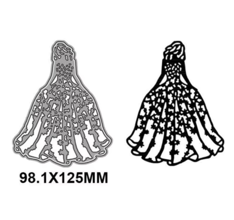Metall Schablonen für Hochzeit und Brautpaar zum Ausschneiden für DIY Scrapbooking, Karten und Handwerk, Silber - Bild 2