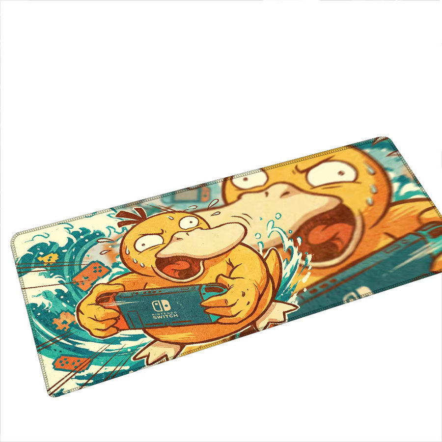 Bandai Pokemon Psyduck Gaming-Mauspad in Multicolour, großes wasserdichtes Mauspad mit Gummibasis und genähten Kanten - Bild 2