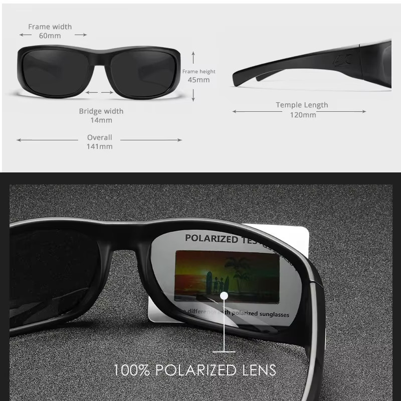 KAENON Klay Sonnenbrille, Vollrand, TR90, polarisiert, schwarz, Herren - Bild 5