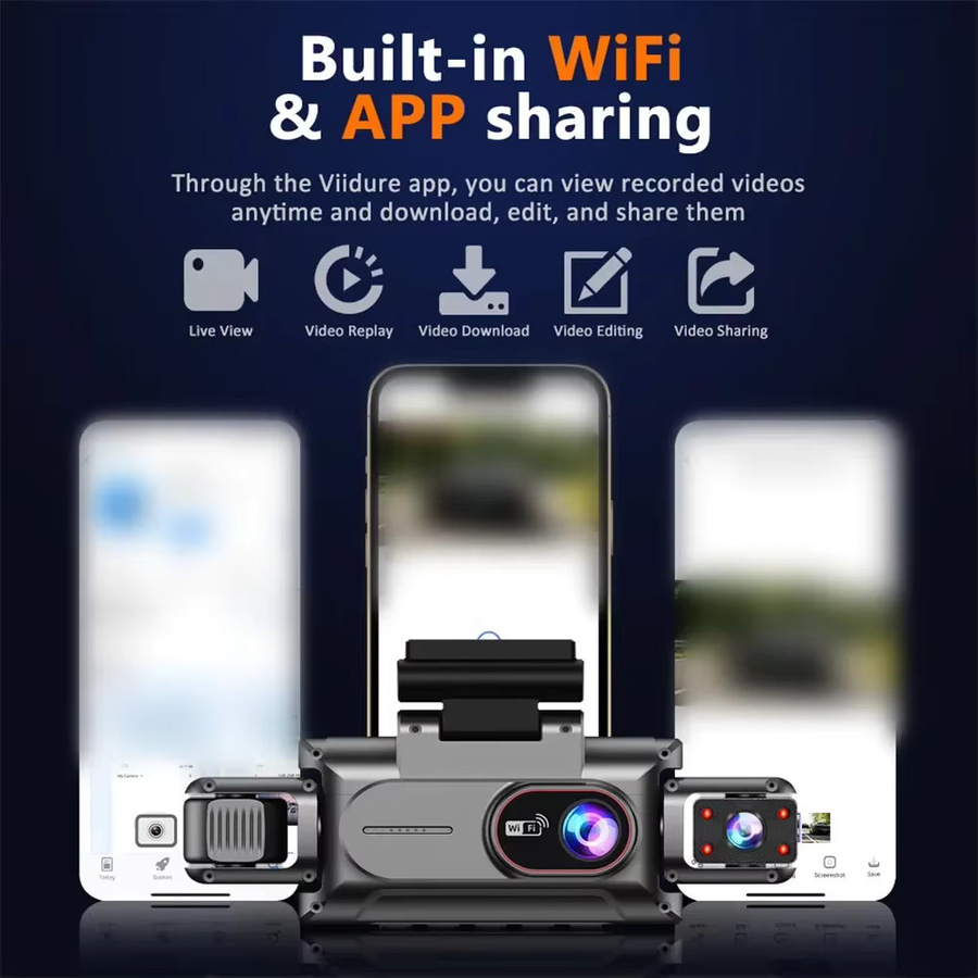 BAJEAL Dashcam Full HD 1080P mit 360 Grad Weitwinkel, Nachtsicht und 24-Stunden-Parküberwachung in Schwarz - Bild 4