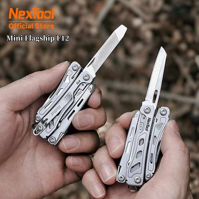 NexTool Mini Flagship F12 Schlüsselanhänger Multitool 15 in 1 in Silber mit Zange, Schraubendreher und Schere für EDC - Bild 1