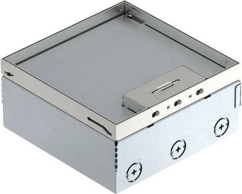 OBO Bettermann Bodentank UDHOME4 2V V in Silber mit 3 VDE-Steckdosen - Bild 1