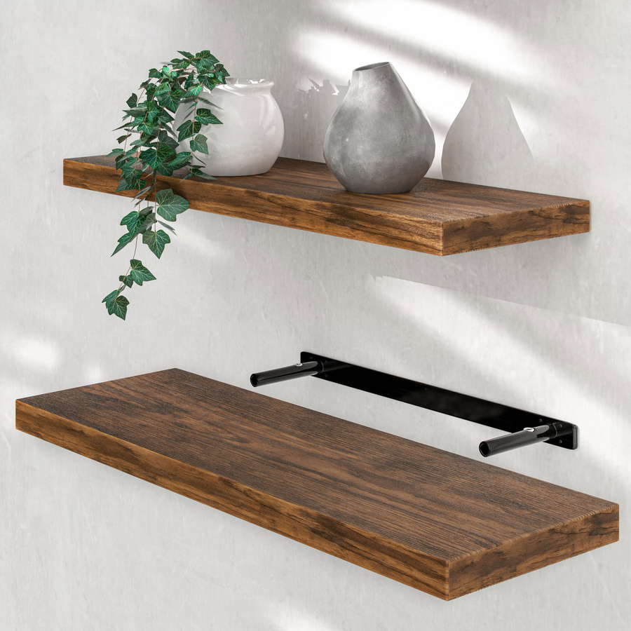 CASARIA Wandregal Schweberegal aus MDF in Braun mit Halterung - Bild 2