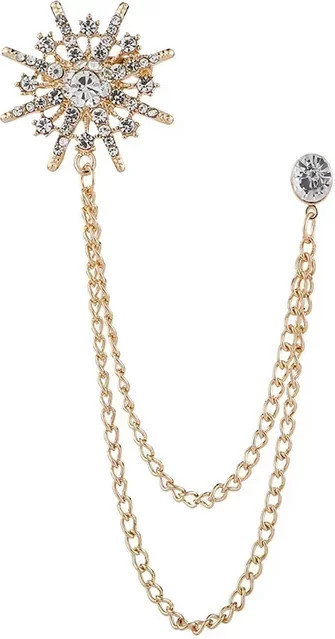 i-Remiel Brosche mit Kristall-Quastenkette, Silber, Unisex - Bild 1