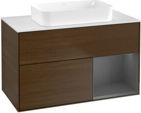 V&B Waschtischunterschrank Finion Wandbeleuchtung in Anthrazit, Breite: 100 cm, Tiefe: 60,3 cm - Bild 1