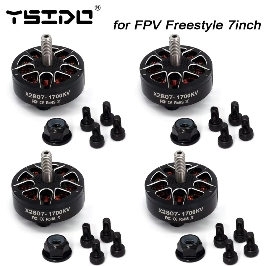 Ysido x2807 bürstloser Motor 1300kv für FPV Freestyle und Langstrecken-Drohnen, Schwarz - Bild 2