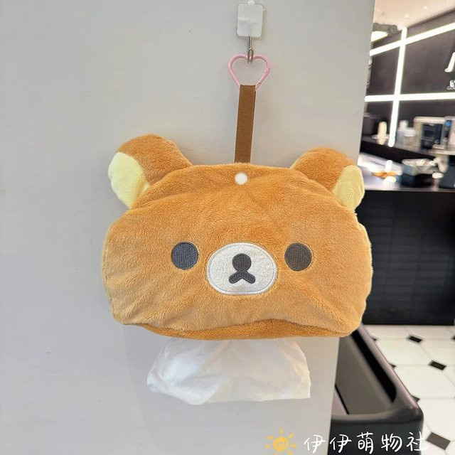 Rilakkuma Plüsch-Taschentuchbox von MARKET-3, braun, hängend, B/H: 25 x 18 cm - Bild 1