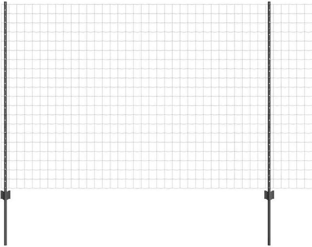 vidaXL Zaun mit Pfosten aus Stahl und PVC in Grau, Höhe: 160 cm, Länge: 10 m - Bild 1