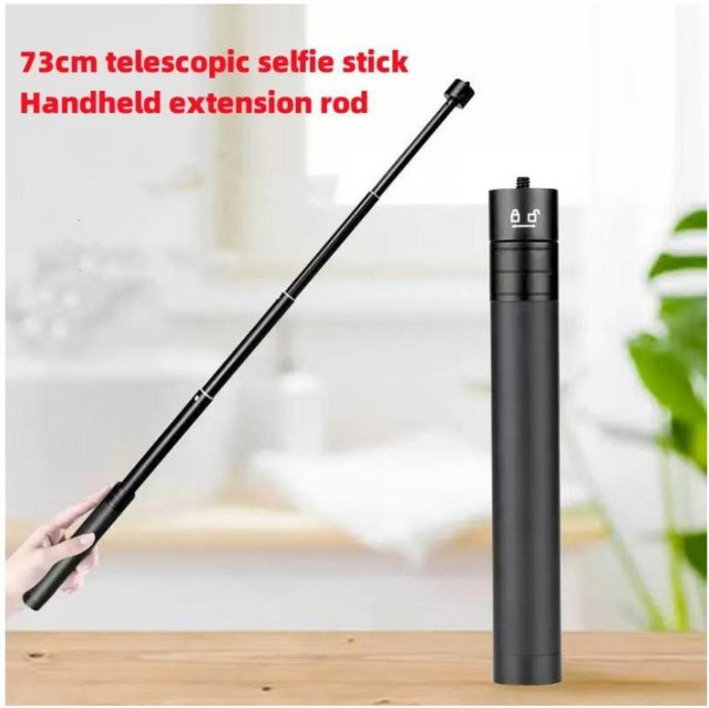 Teleskop Selfie Stick Handheld Verlängerungsstange für 3-Achsen-Gimbal Stabilisator Vlogging Kit in Schwarz, 73 cm - Bild 1