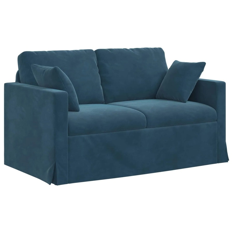 vidaXL Sofa Blau aus Samt mit Metallrahmen B/T/H: 138 x 78 x 80 cm - Bild 2