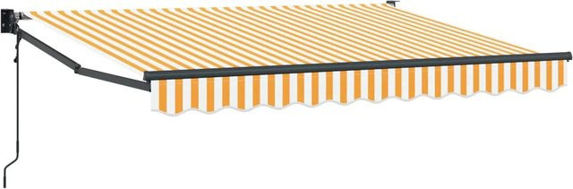 vidaXL Elektrische Ausziehbare Markise in Gelb und Weiß, B: 350 cm, B/T: 350 x 200 cm - Bild 1