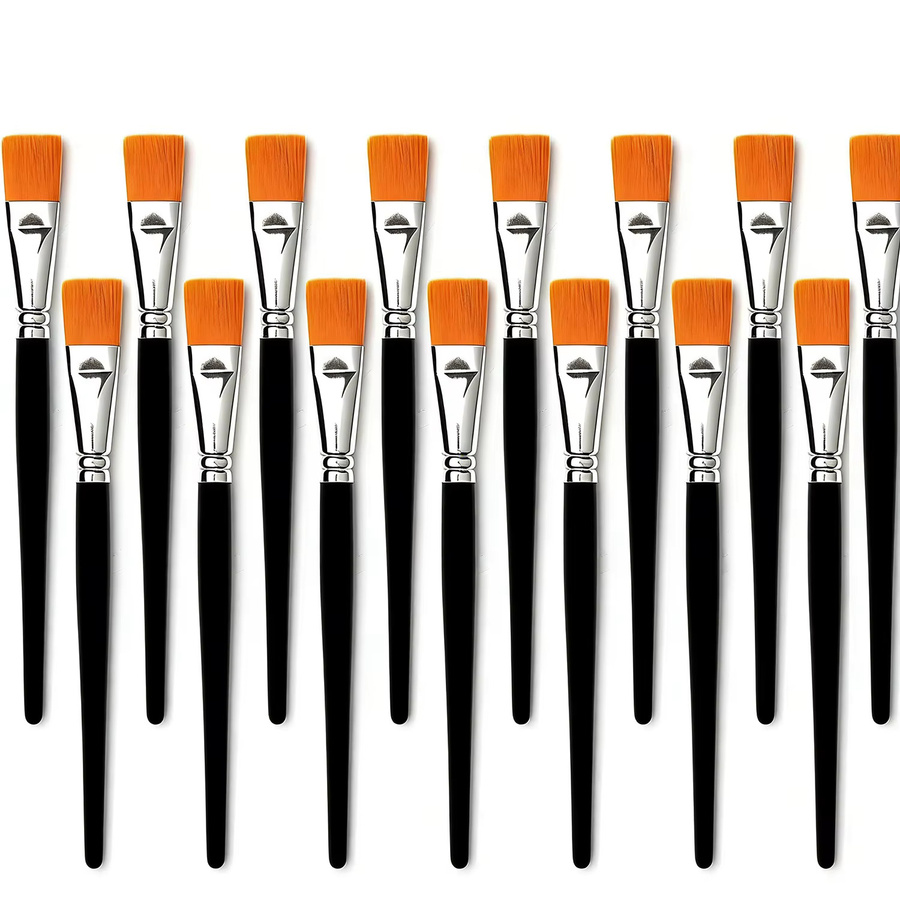 15-teiliges Set Flachpinsel aus synthetischem Nylon für Aquarell, Acryl und Ölmalerei - Bild 2