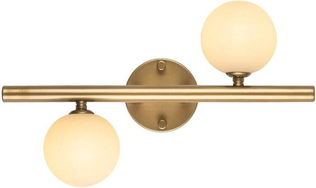 Opviq Wandleuchte Domino in Gold mit Glas und Metall, 2 G9 Brennstellen, B/H/T: 12 x 26 x 12 cm - Bild 1