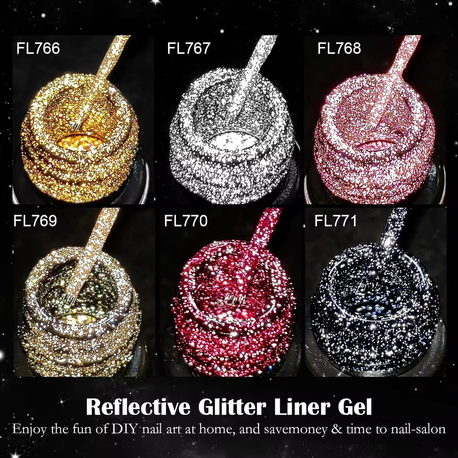 Four Lily Glitter Liner Gel Nagellack, Gold, Unisex - Bild 5