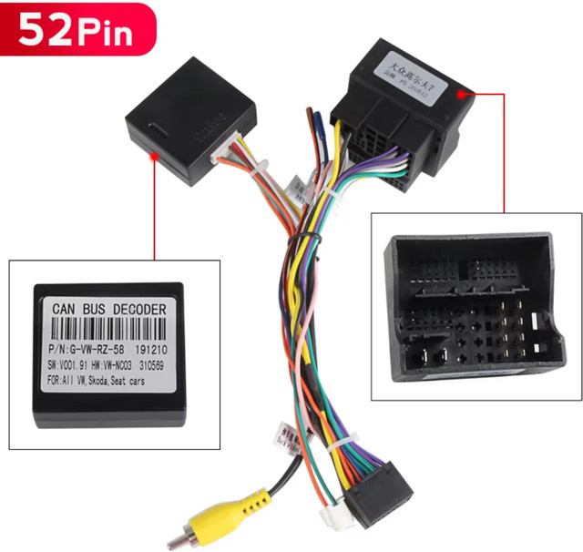 TomoStrong Android Radio Kabeladapter mit CANBUS BOX für Volkswagen Golf 5 6 Polo Passat Tiguan Jetta Touran und Skoda in Schwarz (VW-RZ-58) - Bild 1