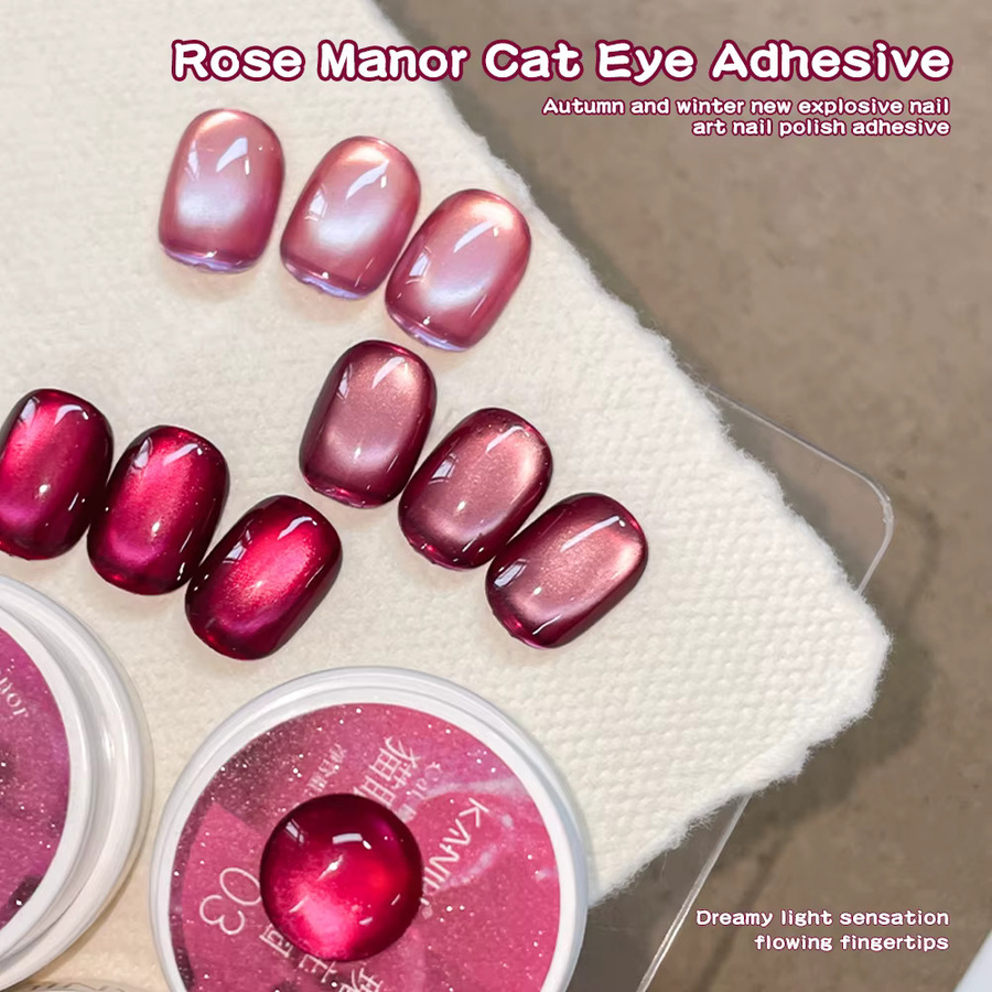 Rose Manor Cat Eye Nagelgel, Rose Red, 5 ml - Bild 2