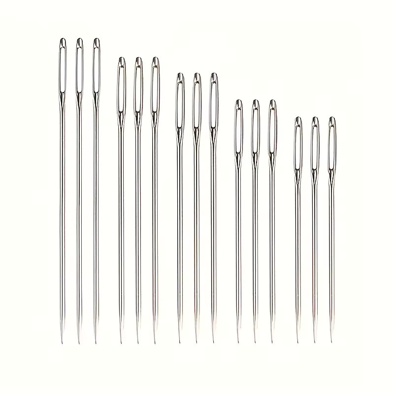 25 Stück Handnähnadeln mit großem Öhr in Silber aus Metall für Kreuzstich, Leder und dickes Garn - Bild 2