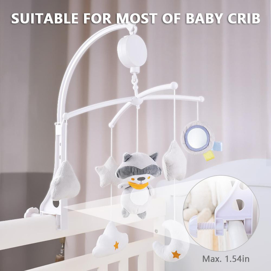TOMTOP JMS Musikalisches Baby-Mobile Raccoon Unisex Bunt / Mehrfarbig - Bild 2