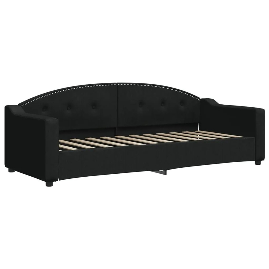 vidaXL Tagesbett mit Schlaffunktion in Schwarz mit Stoffbezug, B/T/H: 200 x 80 x 75 cm - Bild 2