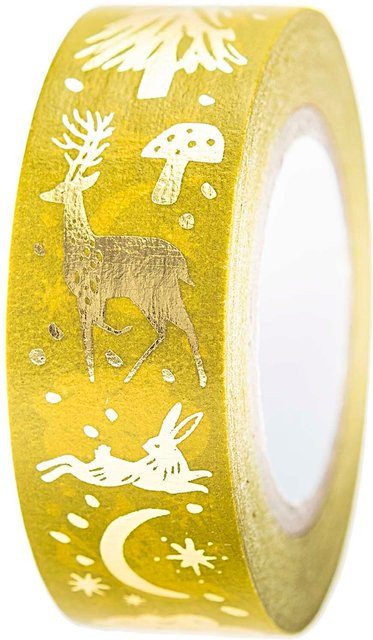 Rico Design Washi Tape Paper Poetry Nostalgic Christmas in Gelb, Breite: 1,5 cm, Länge: 10 m - Bild 1