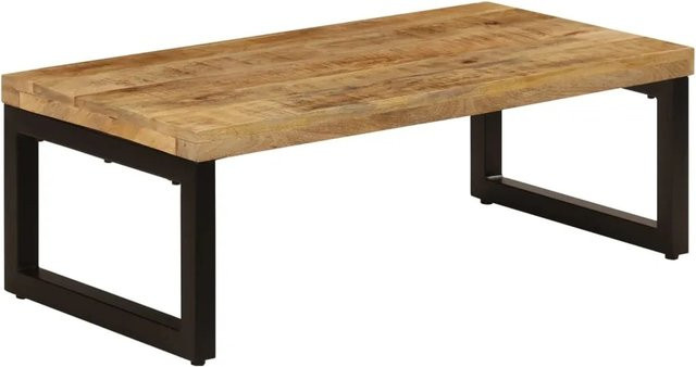 vidaXL Couchtisch aus Mango-Massivholz und Stahl in Braun, B/T/H: 100 x 50 x 35 cm - Bild 1