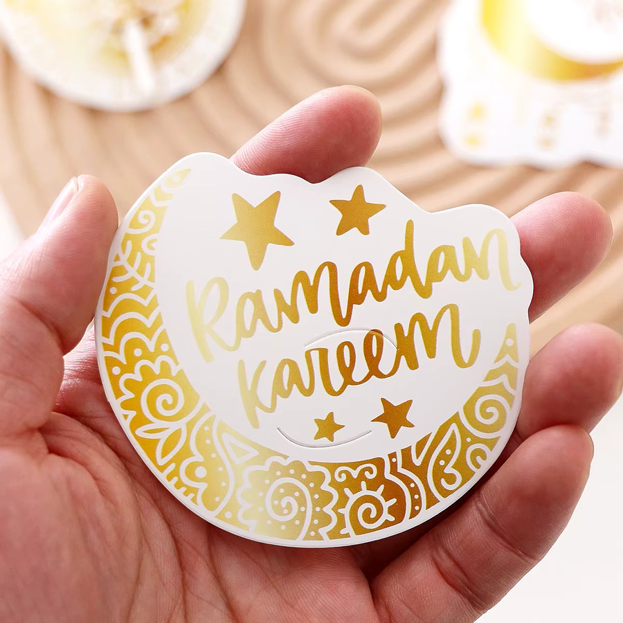 42 Ramadan Geschenke-Sets aus Papier mit goldenen Halbmond-Grußkarten und Süßigkeitenboxen - Bild 2