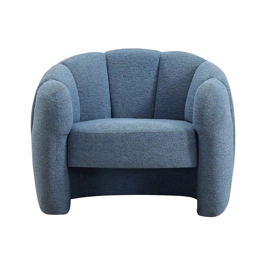 Vente-unique Sessel Delipo in Blau mit gerader Rückenlehne aus Chenille-Stoff, Höhe: 93 cm - Bild 2