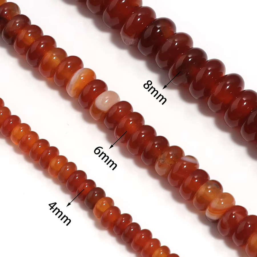 louleur Achat-Steinperlen, rot, 4/6/8 mm, Unisex - Bild 2
